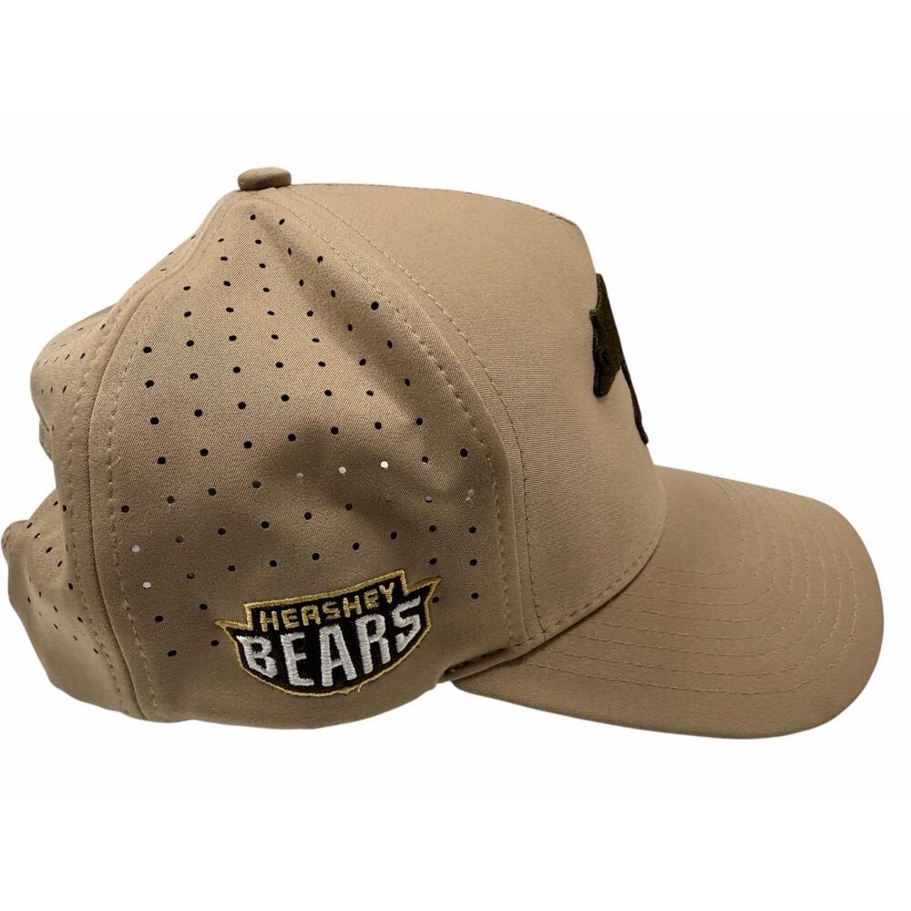 Wrangler Hershey Bears Hockey Cap Tan Brown Embroidered Bear Snapback Hat - Picture 3 of 7